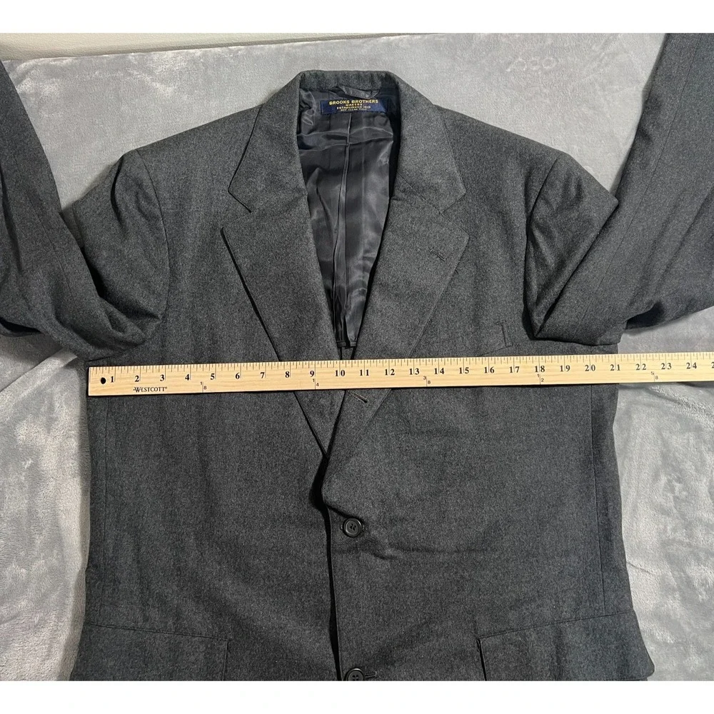 Vintage Brooks Brothers Blazer Mens 41R Gray Suit Jacket Sport Coat 80s 90s